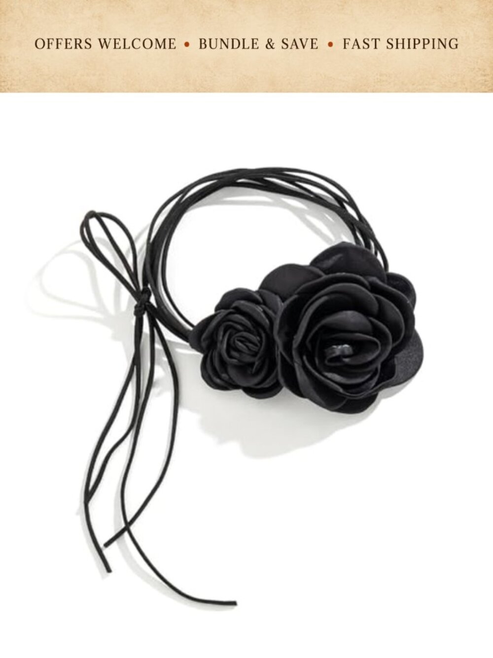 Velvet Roses Choker Necklace Lobster Clasp Adjustable Women's Floral Jewelry